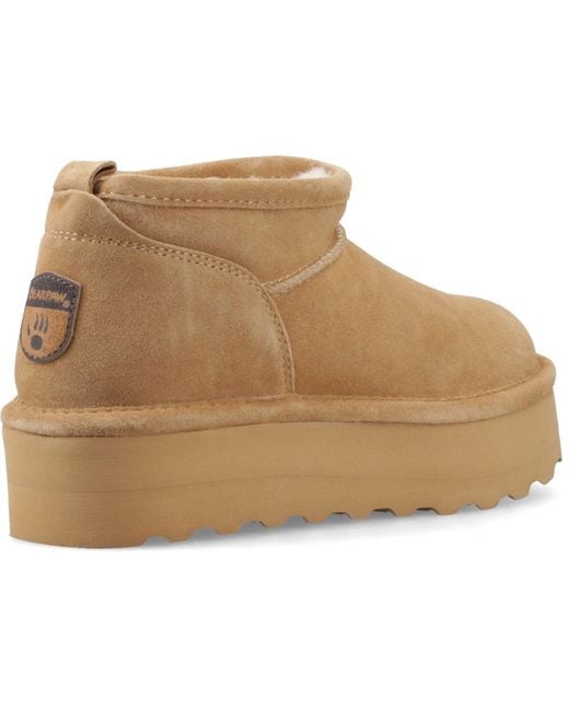 BEARPAW Natural Retro Super Shorty Suede Coffee Winter Ankle Boots