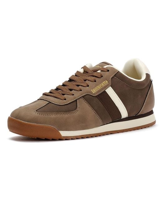 Lambretta Brown Diego Choc/Cream Trainers for men