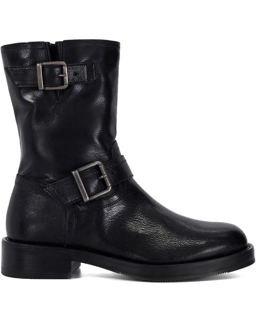 Dune Black Pixen Leather Boots