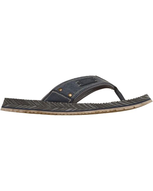 Skechers Gray Quill Textile Flip Flops for men