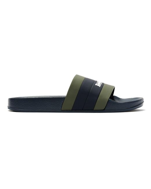 Lambretta Blue Prince Khaki Slides for men