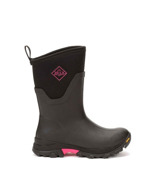 Muck Boot Black Arctic Ice Mid Agat Rubber/Hot Wellington Boots