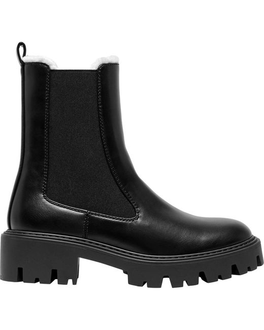 ONLY Black Betty-9 Warm Lined Polyurethane Heeled Ankle Boots