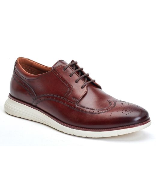 Base London Red Flight Leather Burnt Brogues Shoes for men