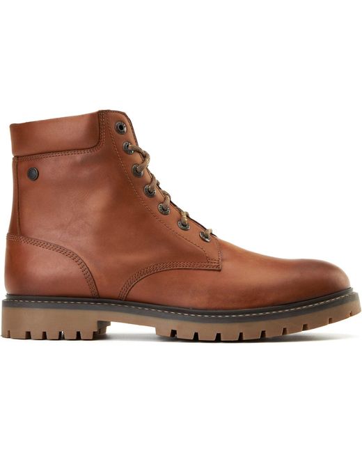 Base London Brown Nickel Leather Ankle Boots