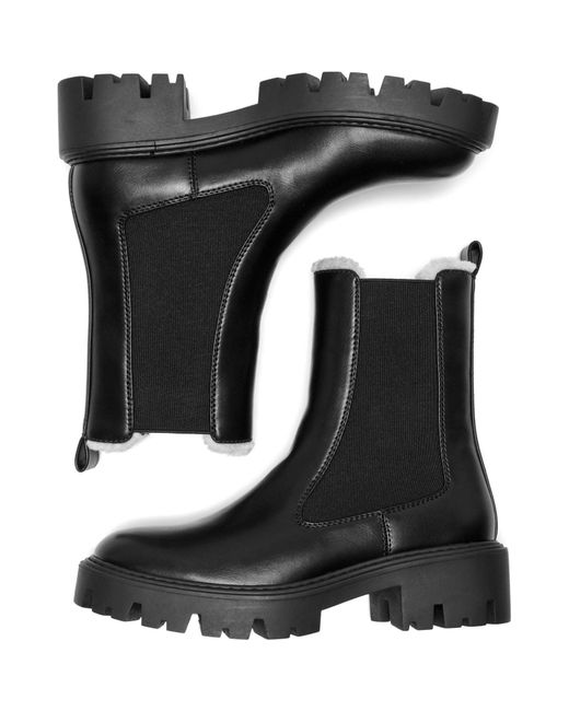 ONLY Black Betty-9 Warm Lined Polyurethane Heeled Ankle Boots