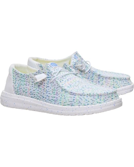 HeyDude Blue Wendy Stretch Polyester /Multi Loafers