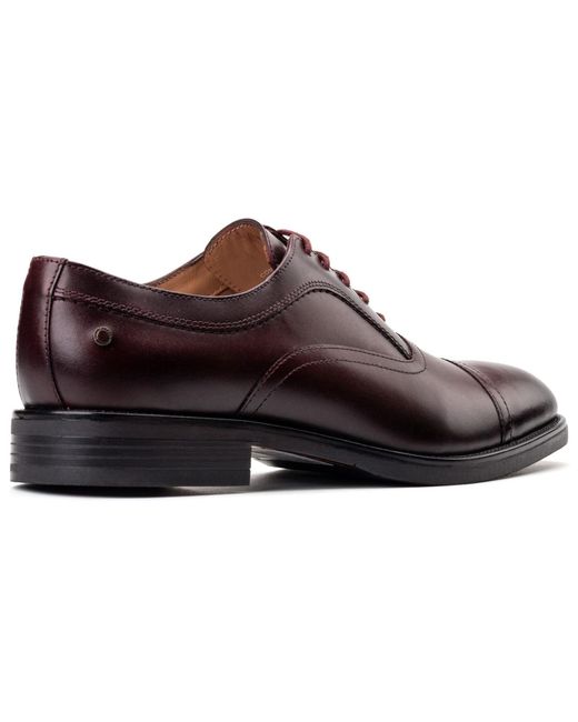 Base London Brown Lapel Leather Bordo Oxford Shoes for men