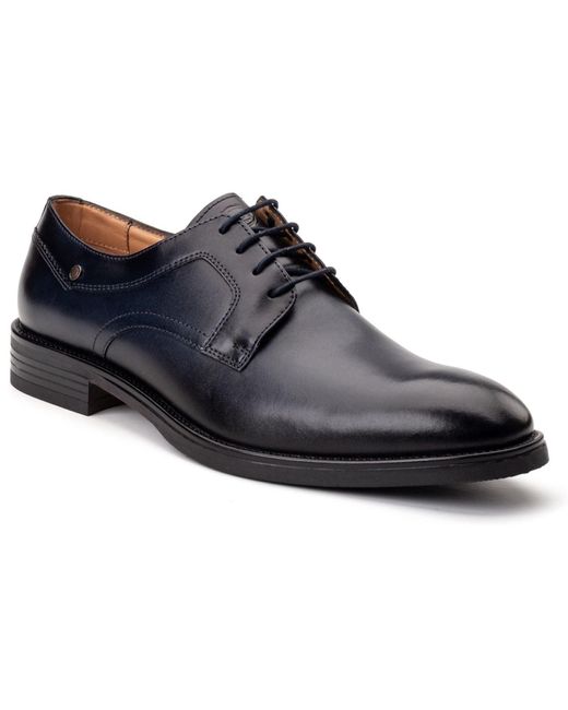 Base London Black Sleeve Leather Lace-Up Shoes for men
