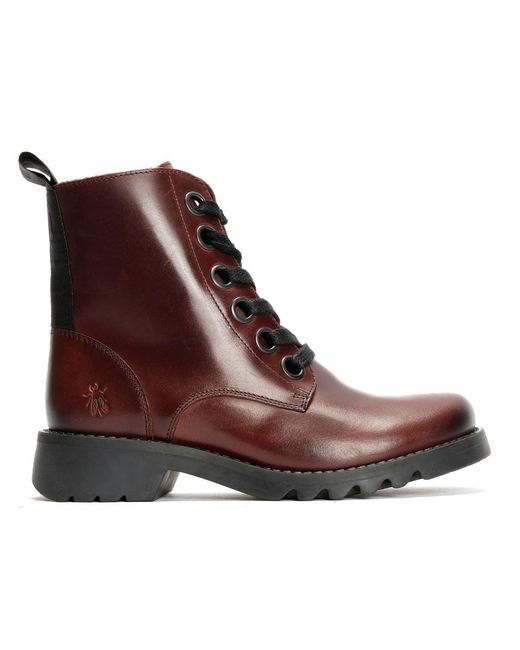 Fly London Black Ragi Leather Wine Boots
