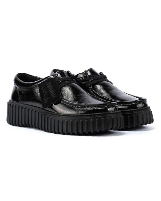 Clarks Black Torhill Bee Patent Leather Shoes Material_Patent_Leather