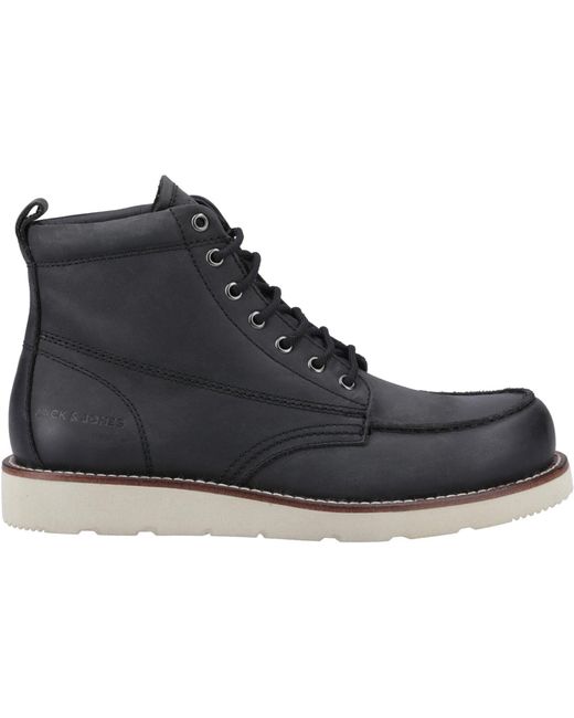 Jack & Jones Black Toronto Leather Ankle Boots