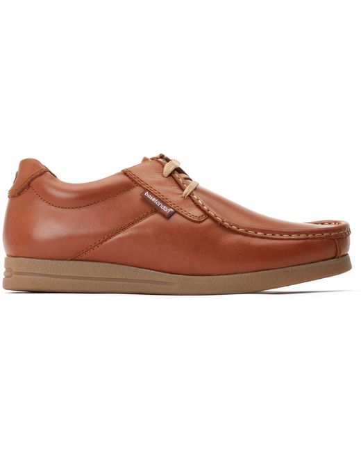 Base London Brown Event Leather Smu Lace-Up Shoes for men