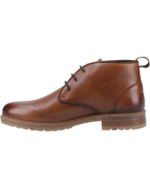 Hush Puppies Brown Ricky Leather Ankle Boots for men