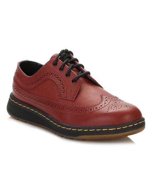 Dr. Martens Dr. Martens Cherry Red Gabe Wingtip Brogue Shoes for men