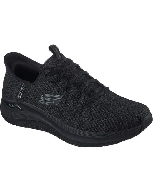 Skechers Black Arch Fit 2.0 Look Ahead 232462-Bbk Lace Up Shoes for men