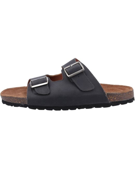 Hush Puppies Brown Nash Slider Leather Sandals for men