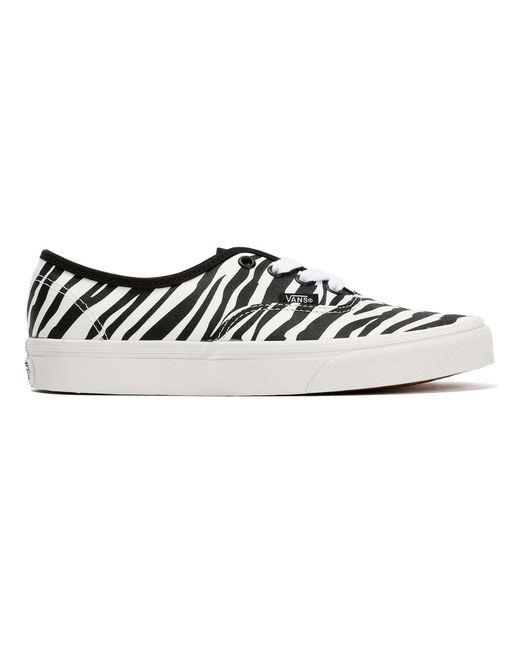 Vans Black Authentic Animalier Zebra Trainers