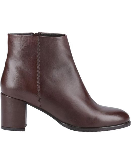 Hush Puppies Brown Claridy Leather Heeled Ankle Boots