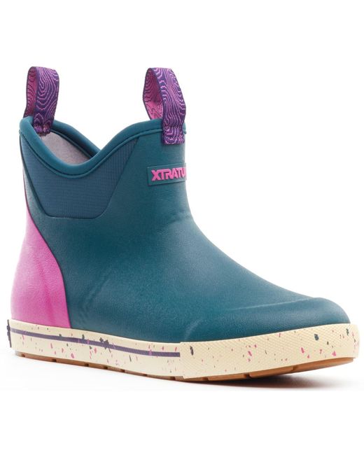 XtraTuf Pink Ankle Deck Camp Boot Rubber Wellington Boots