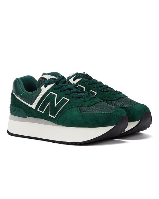 New Balance 574 Stacked Acidic Trainers in Green Lyst UK
