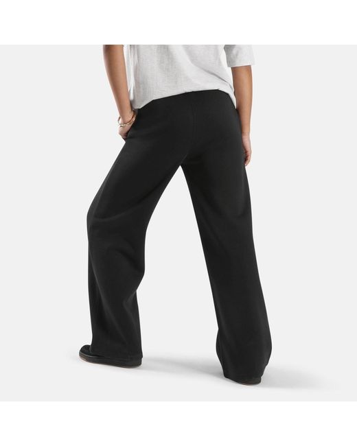 Reebok Black Id 2-Col Logo Wide Leg Pants Cotton Sweatpants