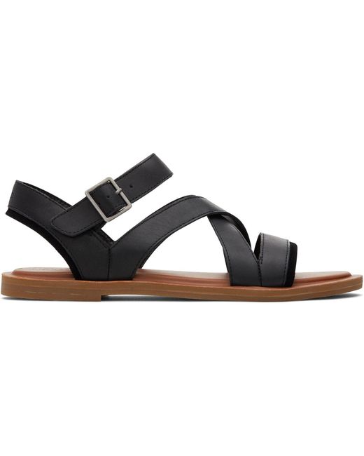 TOMS Black Sloane 100% Cow Sandals