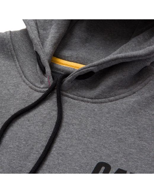 Caterpillar Gray Trademark Banner Cotton Hooded Sweatshirt for men