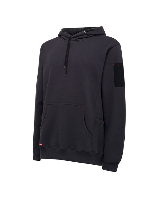 Hard Yakka Blue Brushed Fleece Synthetic Hooded Sweatshirt for men