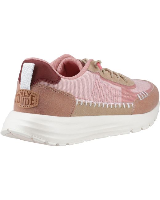 HeyDude Pink Sirocco Alta Boho Synthetic Blend Trainers