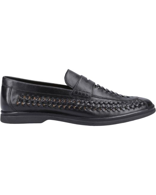 Hush Puppies Black Bowie Leather Loafers for men
