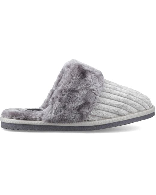 Hush Puppies Gray Arianna Cord Polyester Slippers