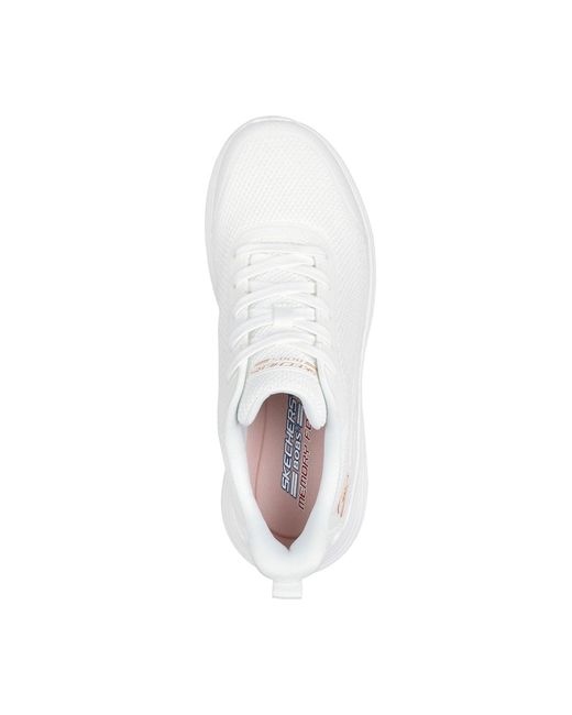 Skechers White Bobs Squad Waves Still Wading Textiler -Sneaker