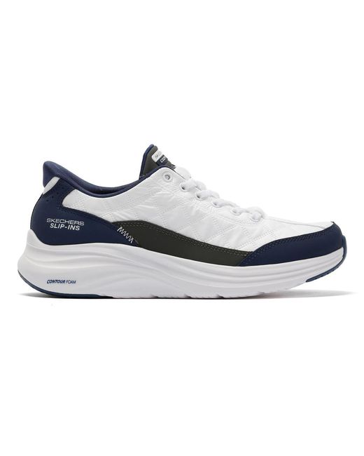 Skechers White Slip-Ins Contour Foam Cozy Fit Trainers