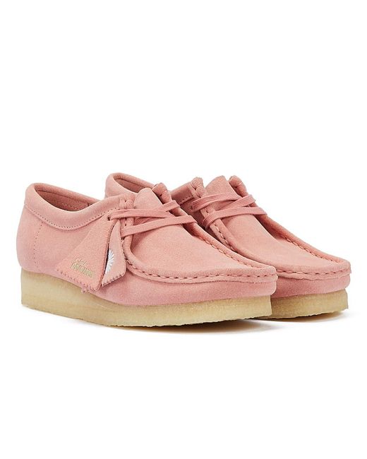 Wallabee Chaussures En Daim Poudré Clarks en coloris Pink