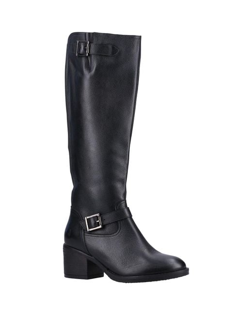 Hush Puppies Black Heidi Leder Farbe Lederstiefel