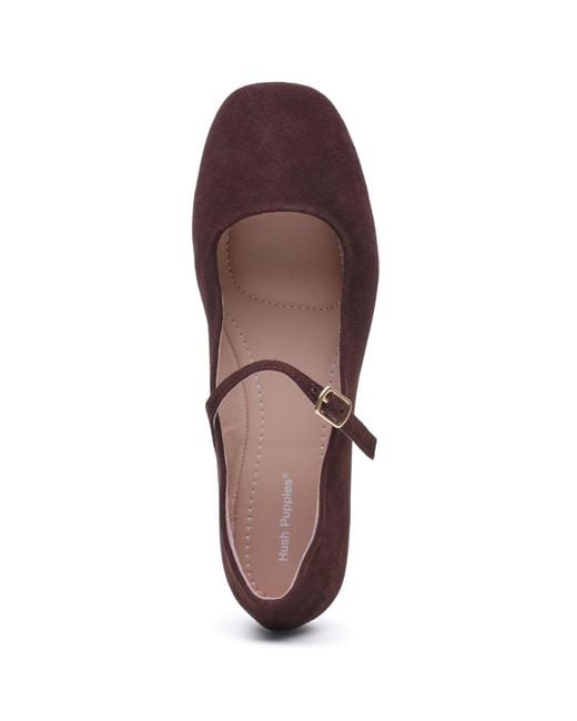 Hush Puppies Brown Pasha Suede Chocolate Flats