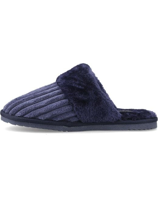 Hush Puppies Blue Arianna Cord Polyester Slippers