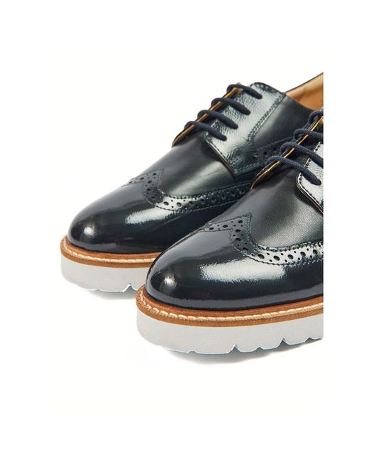 Pod Blue Kortney Leather Patent Brogues Shoes