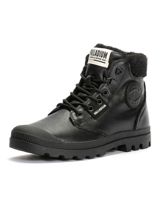 Palladium Black Pampa Hi Snow Warm Leather Boots