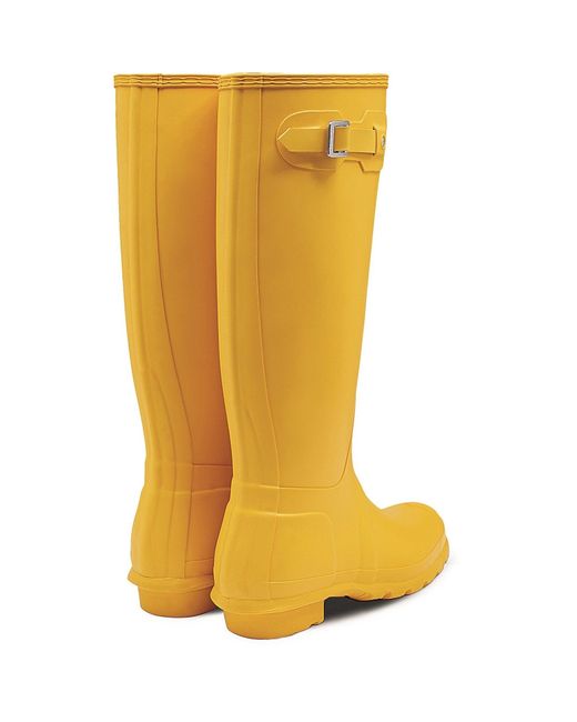 Hunter Yellow Matt Original Tall Wellington Boots