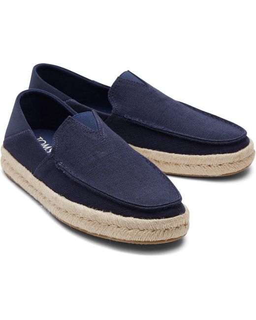 TOMS Blue Alonso Jute Espadrilles Textile for men