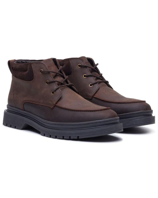Hush Puppies Brown Jerome Chukka Leather Ankle Boots for men