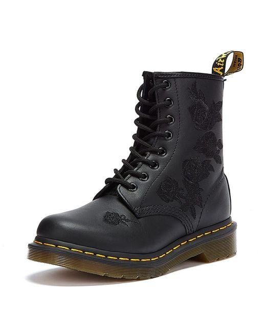 Dr. Martens Black 1460 Vondo Mono Floral Softy Boots