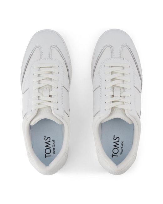 TOMS Gray Collins Leather Trainers