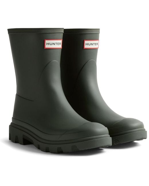 Hunter Green Downpour Short Boot Rubber Wellington Boots for men