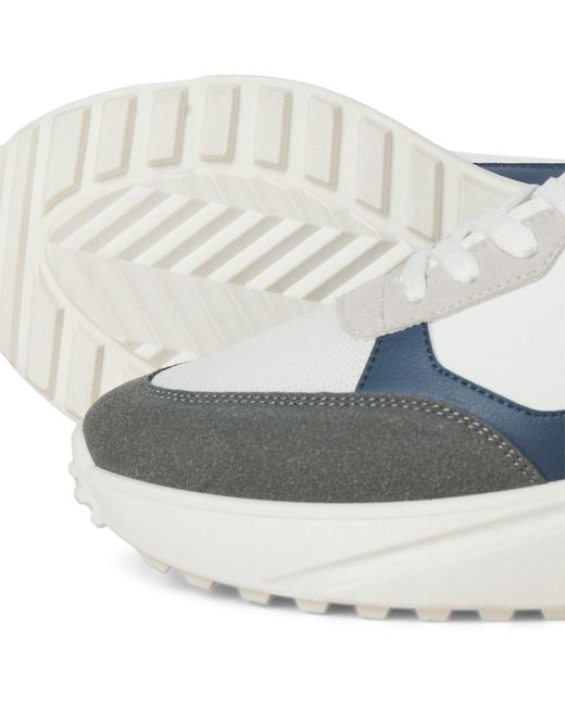 Jack & Jones Metallic Aspire Runner Polyurethane Castlerock/ Blazer Trainers Pu for men