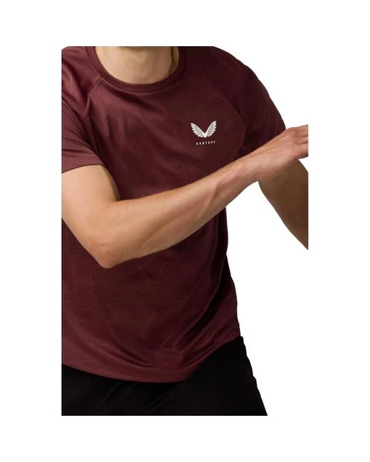 Castore Red Adapt Training T-Shirt Polyester Activewear T-Shirts for men
