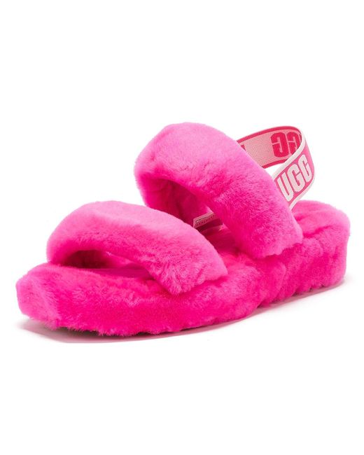 UGG Rubber UGG Oh Yeah Womens Hot Pink Slippers - Lyst