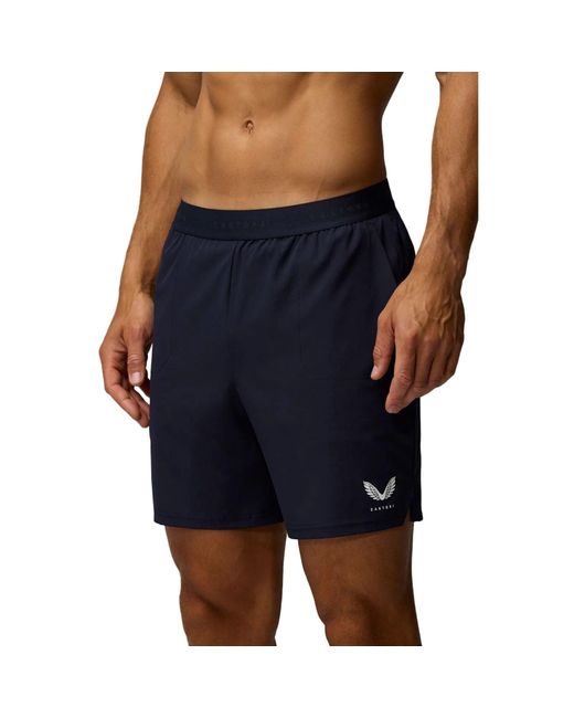 Castore Blue Branded Elastic Shorts Polyester Activewear Shorts for men